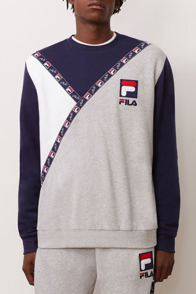 Fila Sweatshirt Mens Grey - Daniel - Philippines 6471098-RP